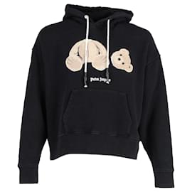 Palm Angels-Palm Angels Bear Hoodie in Black Cotton-Black