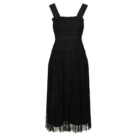 Bottega Veneta Chiffon-Midikleid mit Gürtel Schwarz