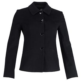 Abrigo corto de algodón negro con botones de corazón de Love Moschino Negro