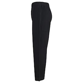 Issey Miyake-Issey Miyake Pleated Straight Leg Trousers in Black Polyester-Black