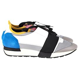 Balenciaga-Balenciaga Race Runner Low-Top-Sneaker aus mehrfarbigem Leder-Mehrfarben