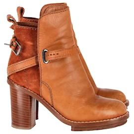 Acne-Acne Studios Cypress Con Ankle Boots in Brown Leather-Other,Orange