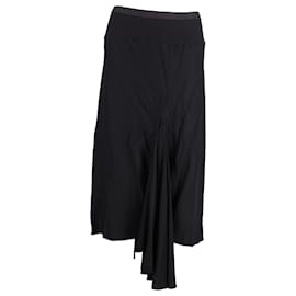 Rick Owens-Rick Owens Asymmetric Fishtail Midi Skirt in Black Viscose-Black