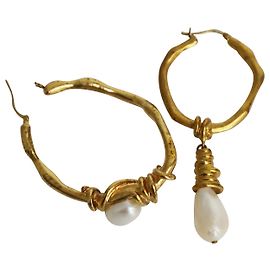Acne Studios Boucles D'oreilles Pearl En Métal Doré Doré