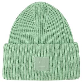 Large Face Logo Beanie - Acne Studios - Wool - Spring Green Green