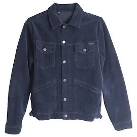 Tom Ford Cord-Truckerjacke mit Knöpfen aus blauer Baumwolle Blau