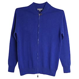 Autre Marque-N. Maglione in maglia con zip frontale Peal in cashmere blu-Blu