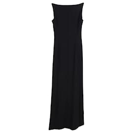 Autre Marque-Boutique Moschino Lace-up Maxi Dress in Black Triacetate-Black