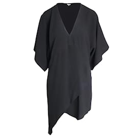 Iro-IRO Asymmetrisches Kleid mit V-Ausschnitt aus schwarzem Acetat-Schwarz