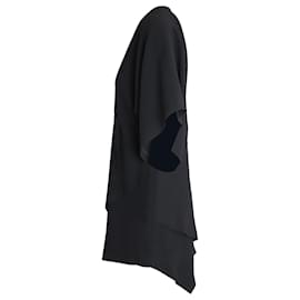 Iro-IRO V-Neck Asymmetrical Dress in Black Acetate-Black