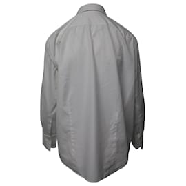 Acne-Acne Studios Hidden Placket Button-Down Shirt in White Cotton -White