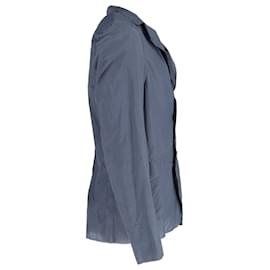 Lanvin-Lanvin Single-Breasted Blazer Jacket in Blue Polyamide-Blue
