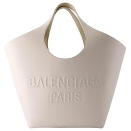 Balenciaga-Bolsa Mary Kate - Balenciaga - Couro - Nacre-Branco