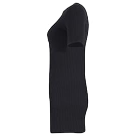 Re/Done-RE/Done – Tailliertes Minikleid aus geripptem Strick aus schwarzer Baumwolle-Schwarz