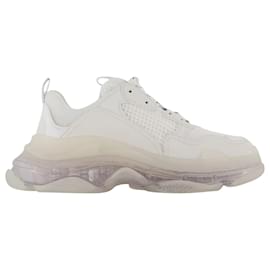 Balenciaga-Triple S Clearsole Sneakers - Balenciaga - Synthetic - White-White