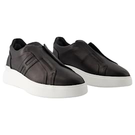 Hogan-H580 Slip-On-Sneaker – Hogan – Leder – Schwarz/Nicht-gerade weiss-Weiß