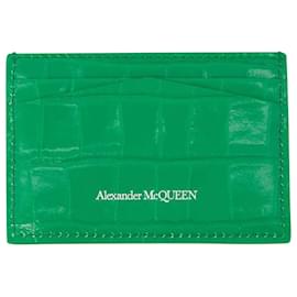 Alexander Mcqueen-Porta Cartão - Alexander McQueen - Couro - Verde-Verde