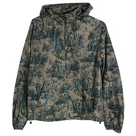 Giubbotto Windbreaker con Zip Frontale e Zip Frontale Jungle Print Valentino Garavani in poliammide verde e marrone Verde