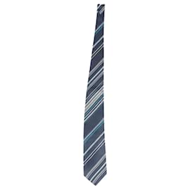 Kenzo-Kenzo Stripe Tie in Blue Silk-Blue