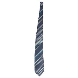 Cravate Kenzo Stripe en Soie Bleue Bleu