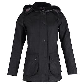 Jaqueta de chuva com capuz Barbour em algodão preto Preto