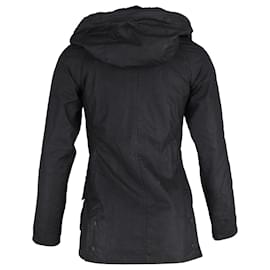 Barbour-Barbour Hooded Rain Jacket in Black Cotton-Black