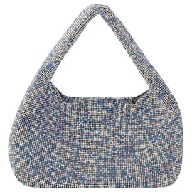 Donna Karan-Mini Crystal Mesh Achseltasche – Kara – Polyester – Blaues Pixel-Blau