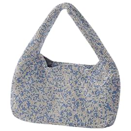 Donna Karan-Mini Crystal Mesh Armpit Bag - Kara - Polyester - Blue Pixel-Blue