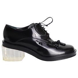 Simone Rocha Pixelglas Lace-Up Oxfords in Black Patent Leather Black