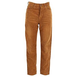 Pantalones de pierna recta de pana en algodón camel de Saint Laurent Amarillo Camello