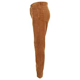 Saint Laurent-Pantalones de pierna recta de pana en algodón camel de Saint Laurent-Amarillo,Camello