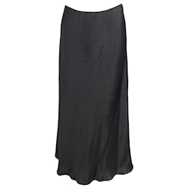 Max Mara-Max Mara Bias Cut Midi Skirt in Black Acetate-Black
