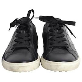 Tod's-Tod's Low Top Sneakers in Black Leather-Black