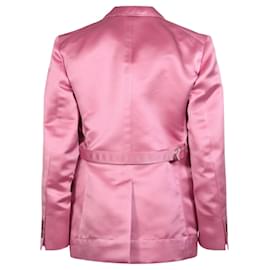 Salvatore Ferragamo-Salvatore Ferragamo Notched Lapel Silk Blazer-Pink