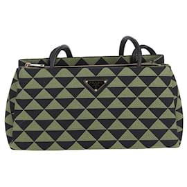 Prada-Bolsa de ombro Prada Symbole em verde/Jacquard preto e couro-Outro