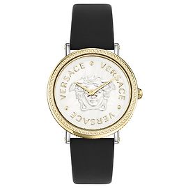 Orologio in pelle Versace V-Dollar Metallico