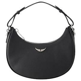 Zadig & Voltaire-Hobo Moonrock Grained Bag - Zadig & Voltaire - Leather - Black-Black