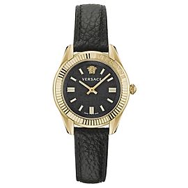 Versace Greca Time Lederuhr Golden Metallisch
