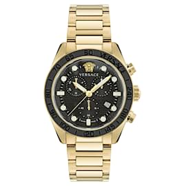 Versace-Relógio com pulseira Versace Greca Dome Chrono-Dourado,Metálico