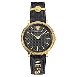Versace V-Circle Logomania Strap Watch Golden Metallic