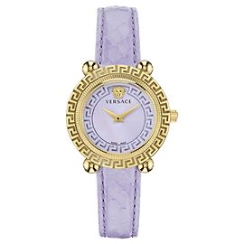 Relógio Versace Greca Twist Couro Dourado Metálico