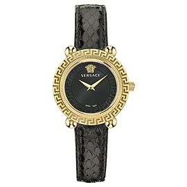 Relógio Versace Greca Twist Couro Dourado Metálico