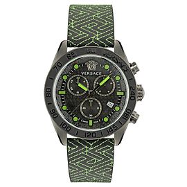 Reloj Versace Greca Dome Chrono de cuero Gris