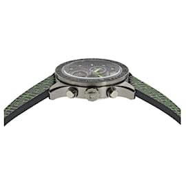 Versace-Relógio de couro Versace Greca Dome Chrono-Cinza