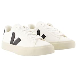 Veja-Campo Sneakers - Veja - Leder - Weiß/Schwarze Farbe-Weiß