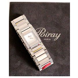 Poiray My First Cuff Reloj de Acero con Diamantes y Nácar Plata