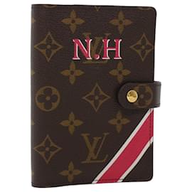 Louis Vuitton-LOUIS VUITTON Agenda PM Day Planner Cover My LV Red White R20005 LV Auth 43837-White,Red,Monogram