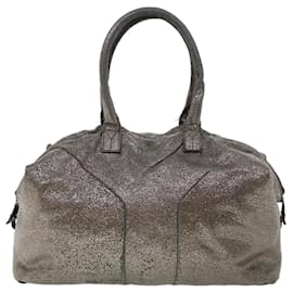 Saint Laurent-SAINT LAURENT Shoulder Bag Canvas Gray 208314 auth 42721-Grey
