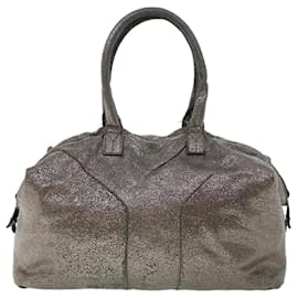 Saint Laurent-SAINT LAURENT Sac Bandoulière Toile Gris 208314 auth 42721-Gris