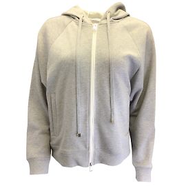 Moletom de algodão com capuz e zíper completo Peserico Easy Grey Cinza